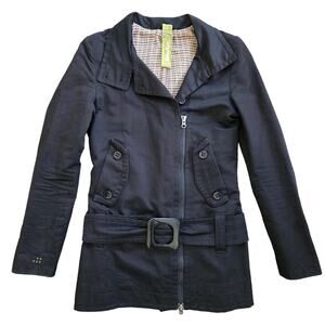 Soia & Kyo Women's Belted Zip Up Jacket Black Size XS